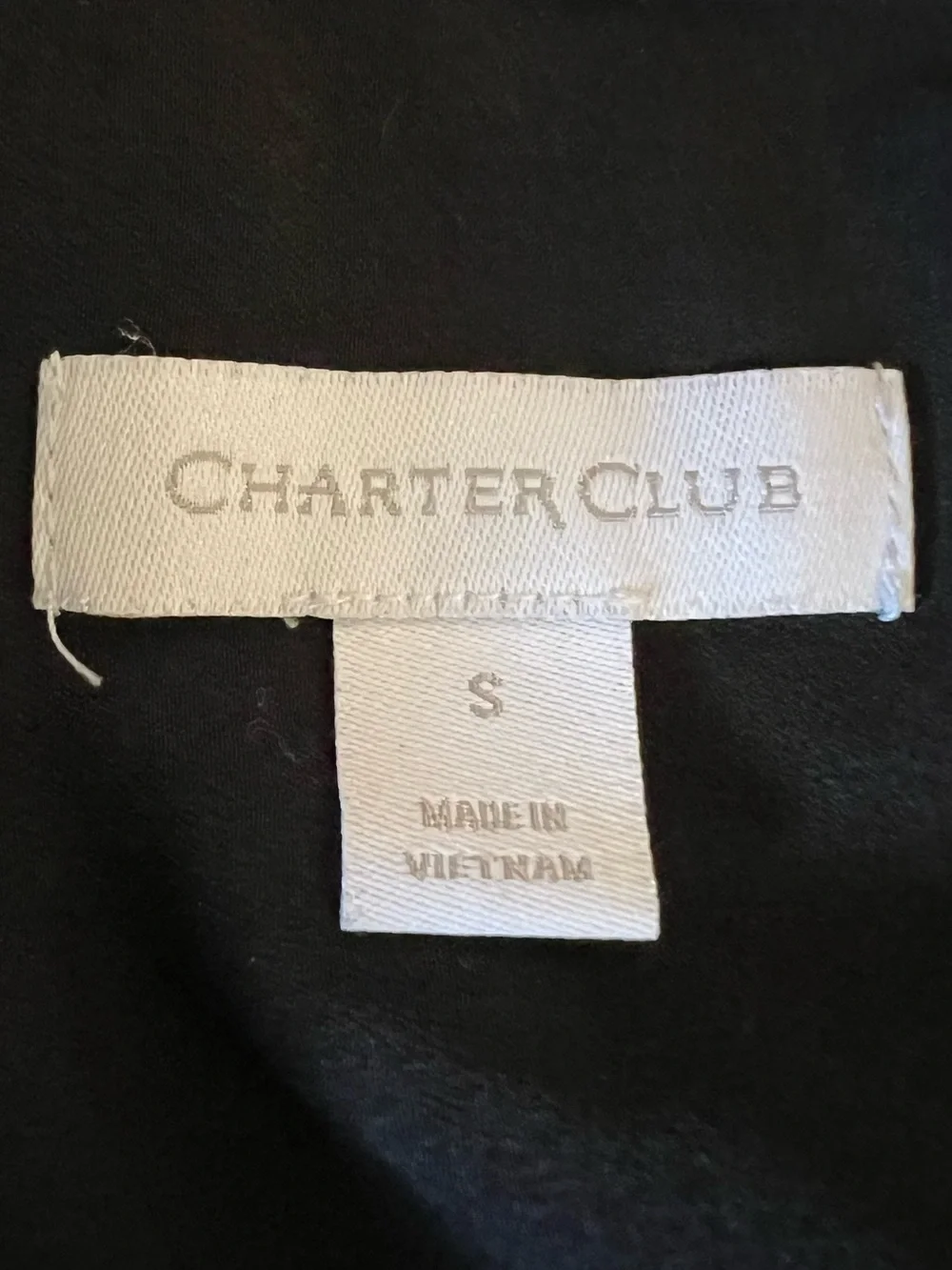 Charter Club Women’s Black Button Up Blouse Size Small GUC Roll Tab Sleeves